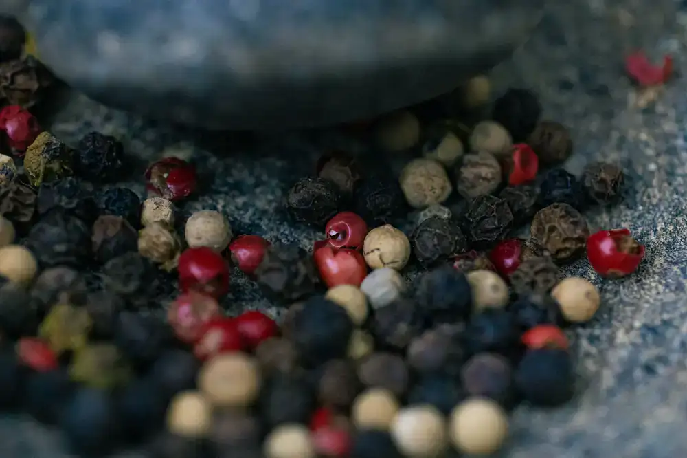 Assorted whole peppercorns